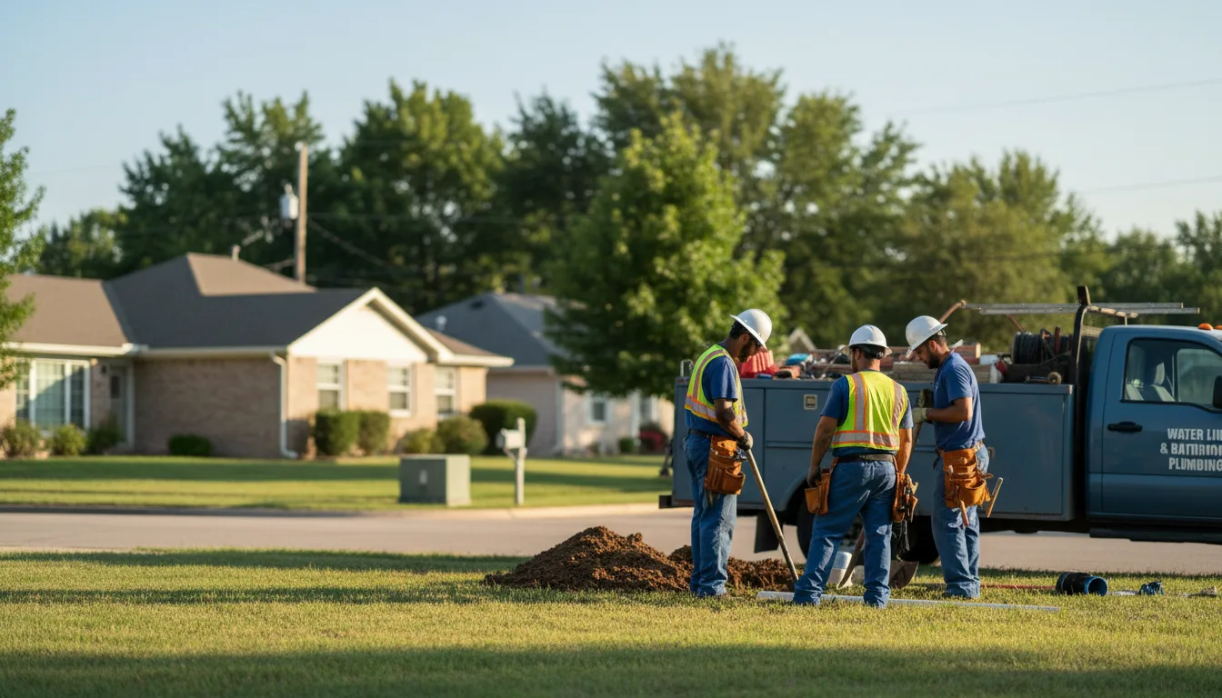 Residential water line and bathroom plumbing service in Saltillo, MS